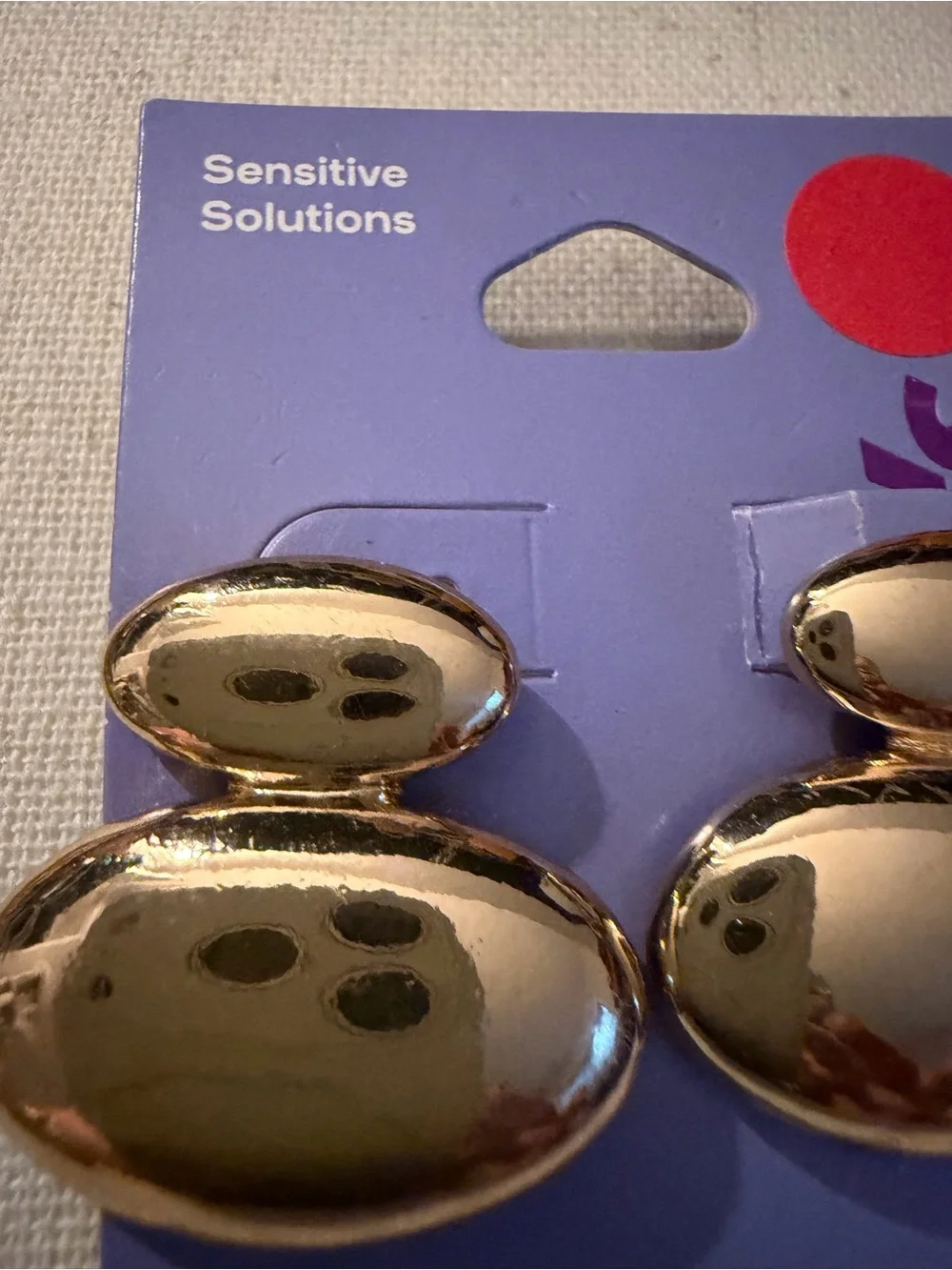 Claire’s Sensitive Solutions Gold-Tone Oval Drop Earrings